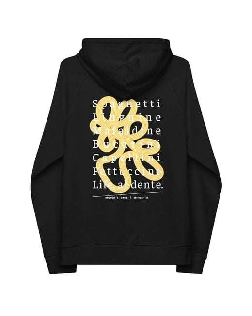Anchor and Crew Black Eleven Life, Al Dente Editions Organic Cotton Hoodie for men