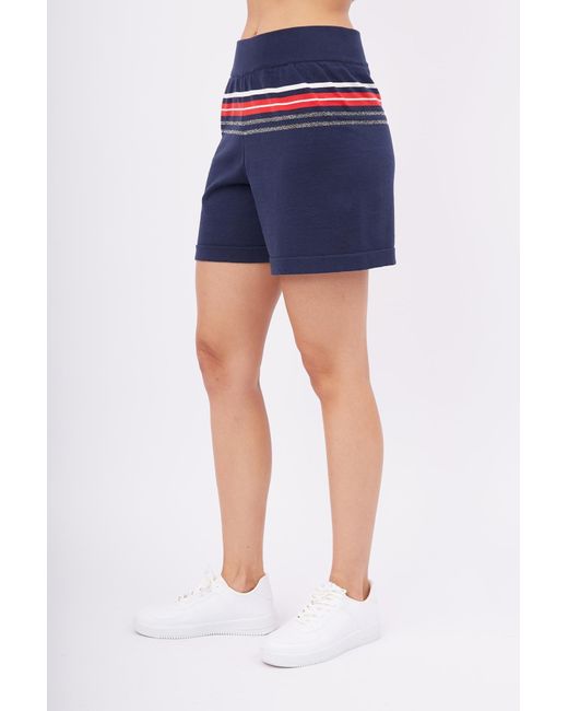 Peraluna Blue Sofia Organic Cotton Knit Shorts