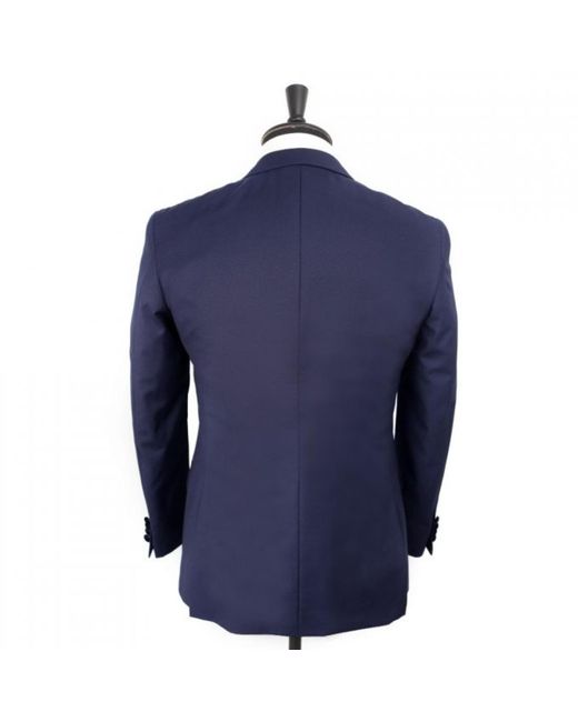 DAVID WEJ Blue Alfredo Dress Double Breasted Velvet Peak Lapel Tuxedo Set – for men