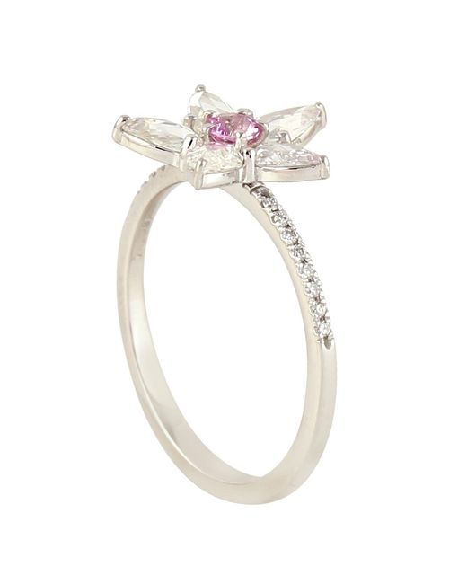 Artisan Pink Diamond & Sapphire Flower Ring