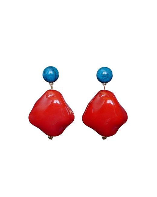 Malolo Jewelry Red Hibana Earrings