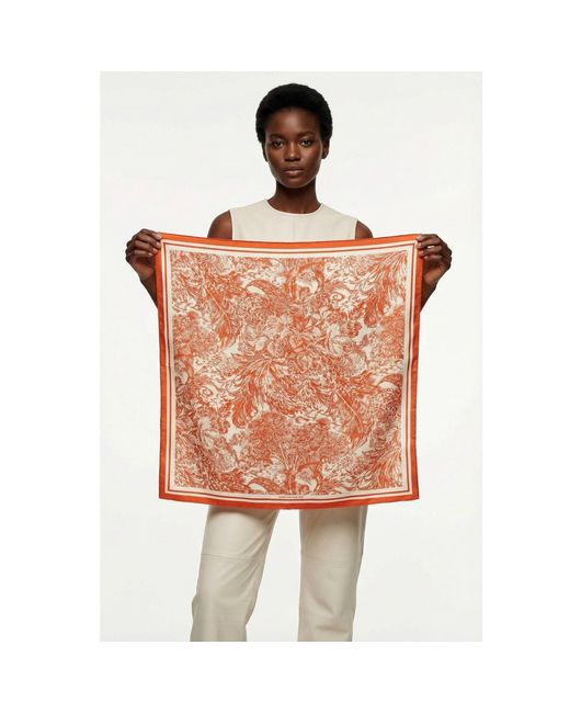 Jessie Zhao New York Pink Terracotta Dream Double Sided Silk Scarf