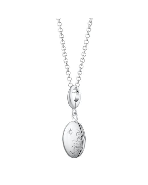 Lily Charmed Metallic Sterling Tiny Celestial Locket Necklace