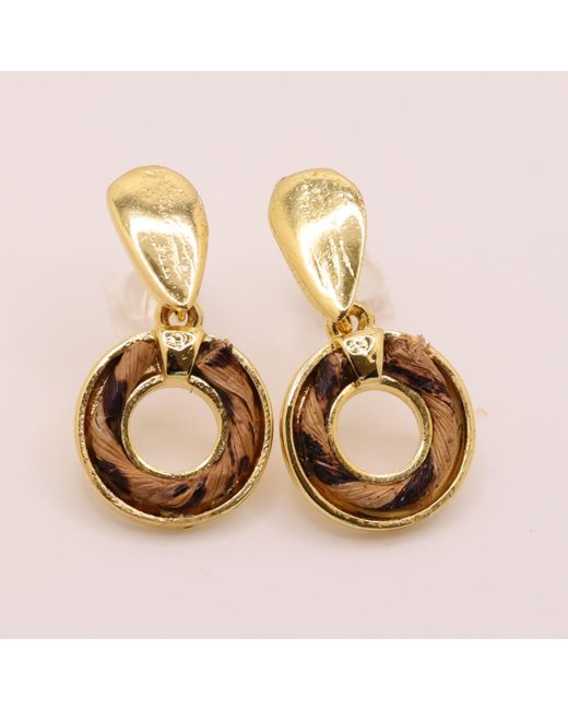 Nart Nature Making Art Metallic The Single Round Banana Fiber Earrings