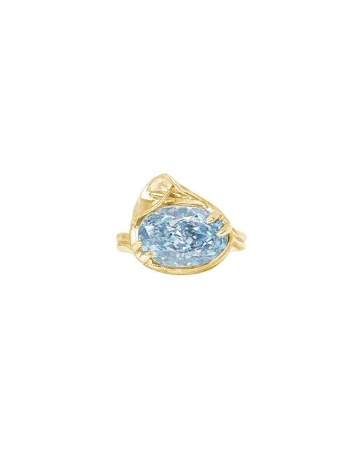 Agora Jewellery Blue Calla Stone Plated Ring