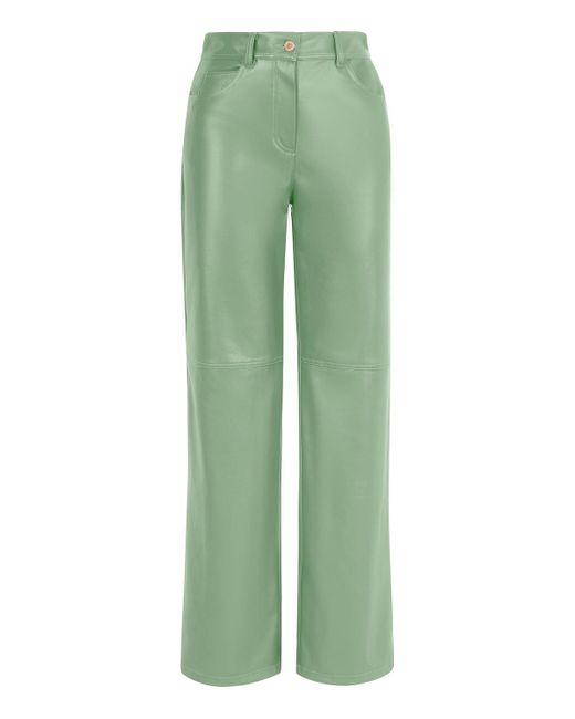 Nocturne Green Neutrals High-waisted Wide Leg Pants Khaki