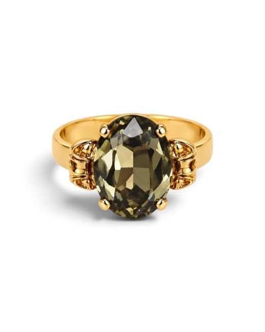 Vstyle Metallic Crystal Statement Ring