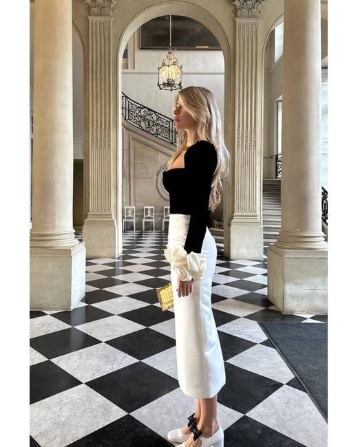 POST MERIDIEM Natural Satin Maxi Skirt