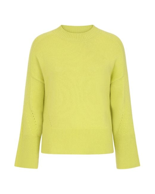 Loop Cashmere Yellow Ribbed Detail Lofty Crew Sweatshirt