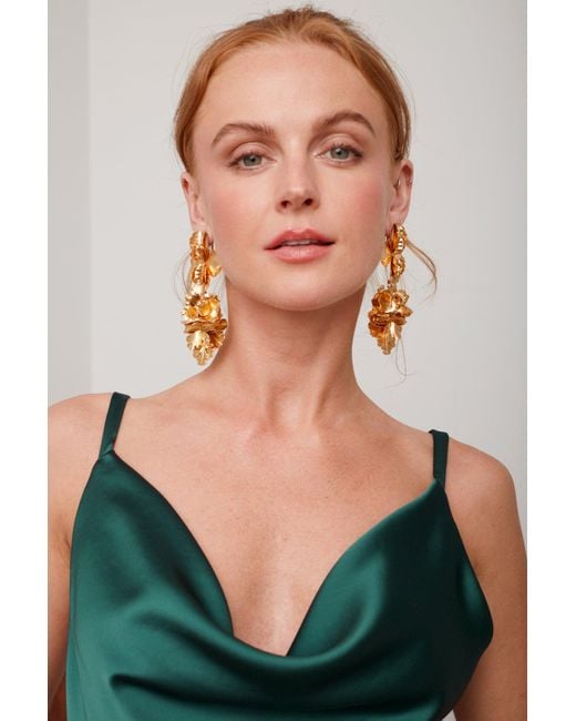 Undress Green Amila Long Evening Dress With Cowl Neck
