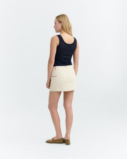 Thinking Mu Natural Hand Embroidered Short Skirt Mina