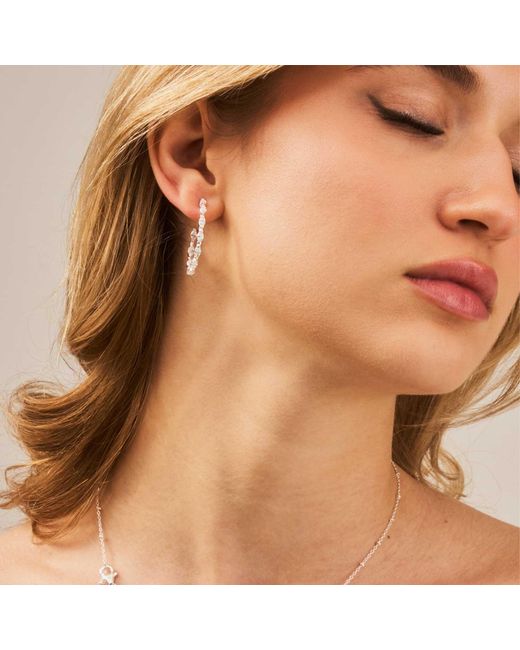 Moon London Metallic Epic Sparkling Medium Sterling Hoops