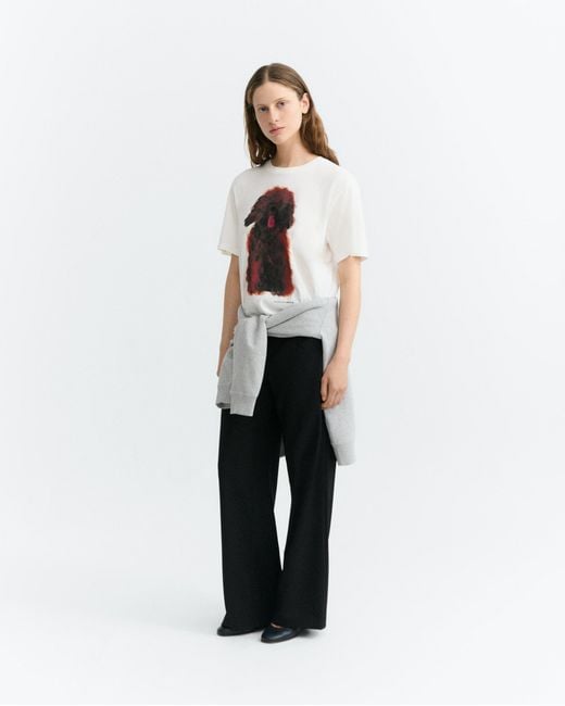 Thinking Mu White Pet Portrait Lucia T-Shirt