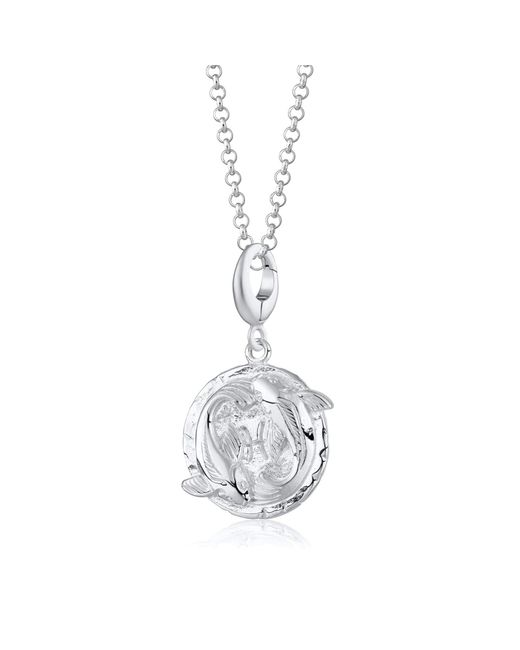 Lily Charmed White Sterling Pisces Zodiac Charm Necklace
