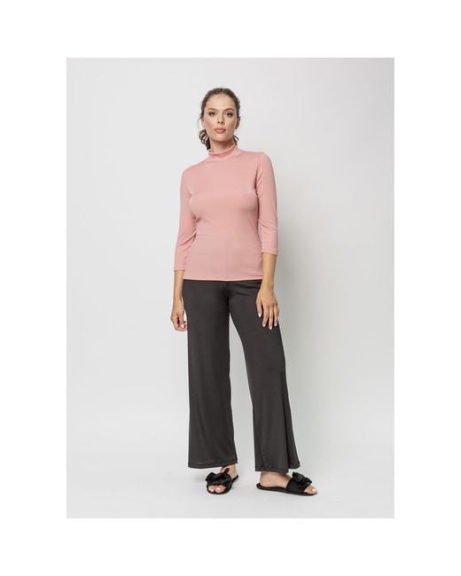 Oh!Zuza Pink Rib Rollneck Top