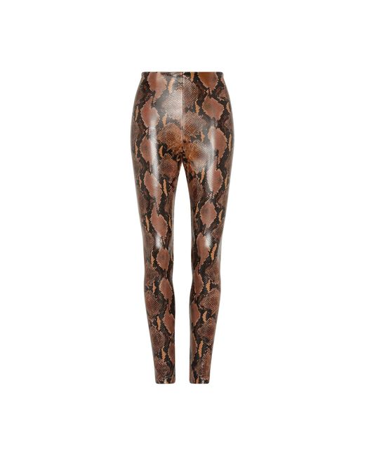 Commando Brown Faux Leather Control Smoothing legging, Tawny Python
