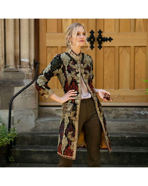 Beatrice von Tresckow Black Danube Tripoli Embroidered Wool Coat