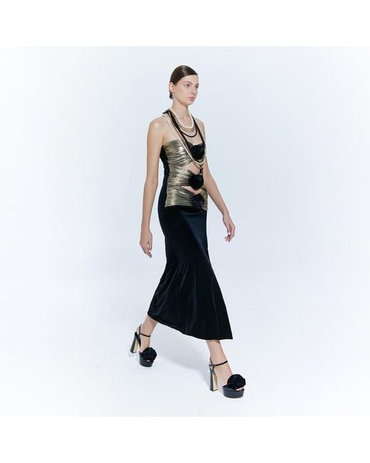 Nur Karaata Black Serbelloni Dress