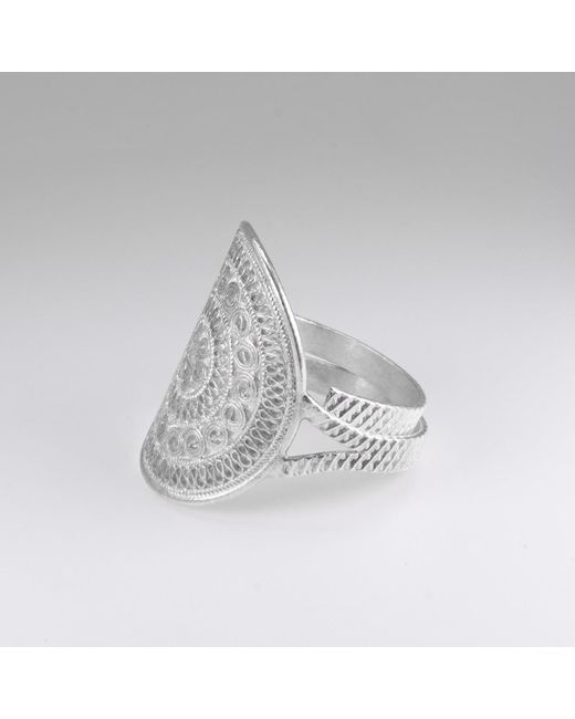 Far East Jewelry Gray Handcrafted Drumbeat Ring