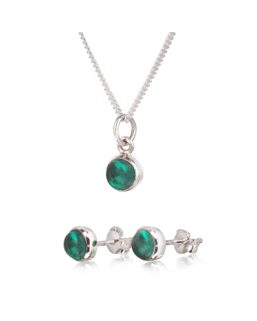 The Jewellery Store London White May Birthstone Jewellery Set With Emerald