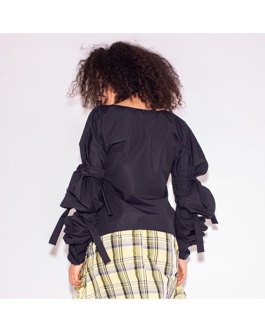 Bianca Popp Black Ribbon Wrapped Blouse