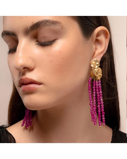 Lavani Jewels Multicolor Liliana Fuchsia Earrings