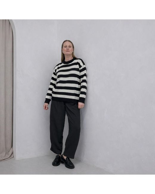 London Atelier Byproduct Black Wide Striped Knitted Jumper