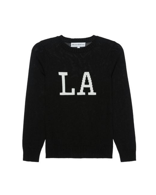 Ellsworth & Ivey Black Los Angeles Crewneck Sweater