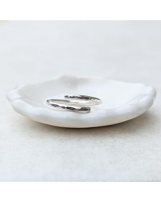 Kiri & Belle White Adjustable Hammered Sterling Ring