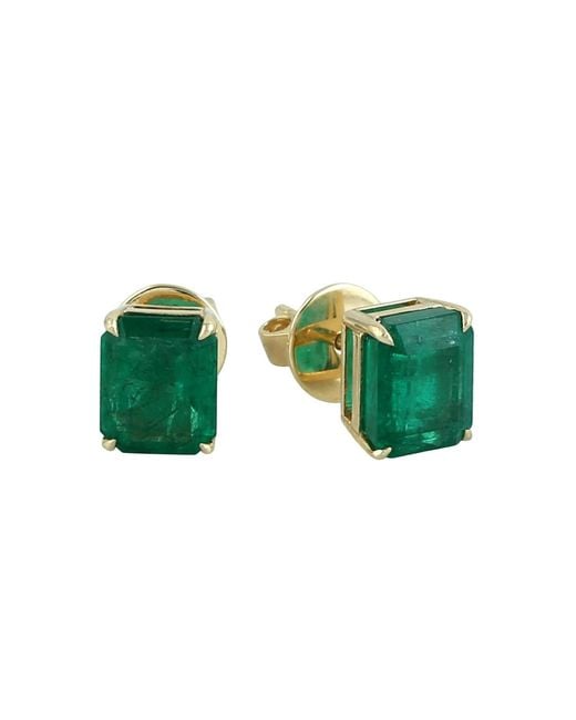 Artisan Green 18K Emerald Cut Emerald Stud Earrings