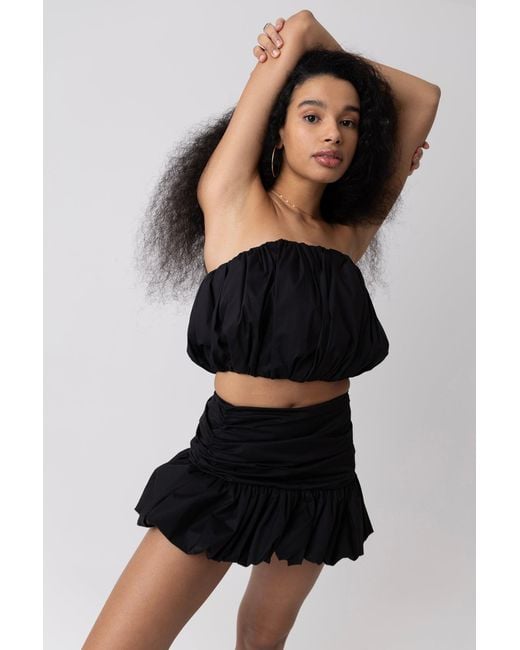 Amy Lynn Black Bubble Crop Top