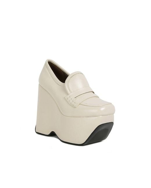 Rag & Co Natural Neutrals Gilliam High Platform Wedge Loafers By Rag & Co