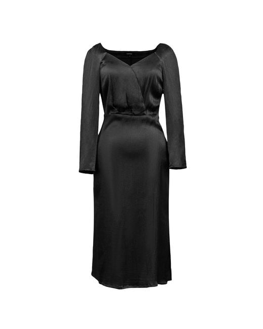 Smart and Joy Black Heart Cleavage Satin Dress