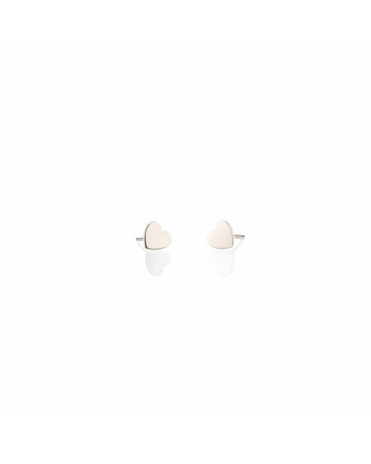 Kris Nations White Heart Stud Earrings