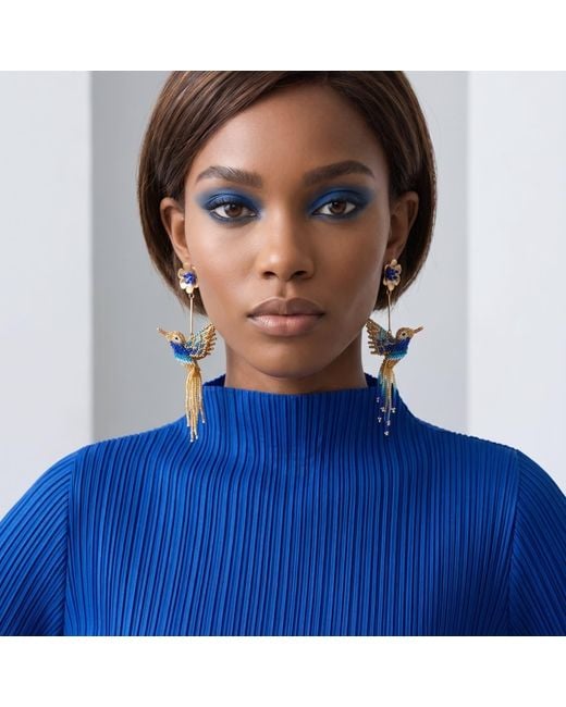 Iliana Arrazola Blue Hummingbird Earrings