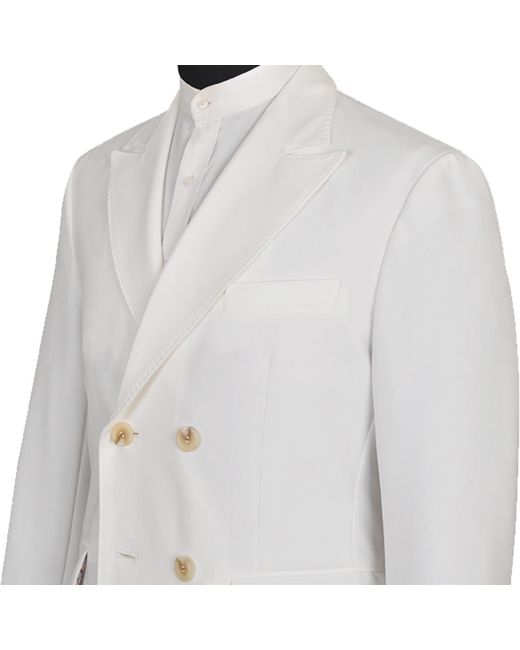 DAVID WEJ White Ashford Relaxed Double-Breasted Blazer – for men