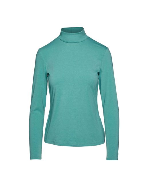 Conquista Green Light Turtle Neck Top In Sustainable Fabric