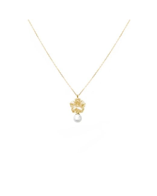 Agora Jewellery Metallic Bavella Mini Round Pearl Necklace
