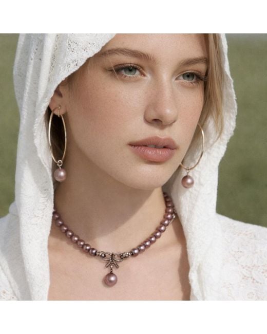 Ninemoo Metallic Lumière Blush Pearl Clip Earrings