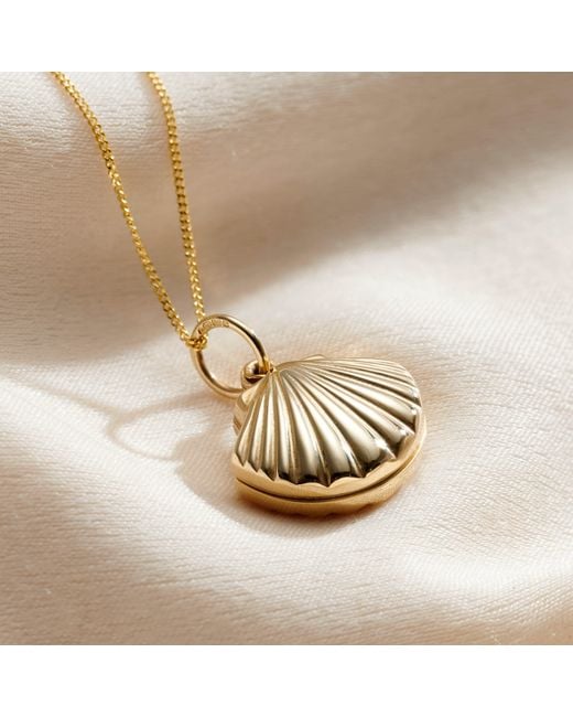 Posh Totty Designs Metallic 9Ct Shell Locket Necklace