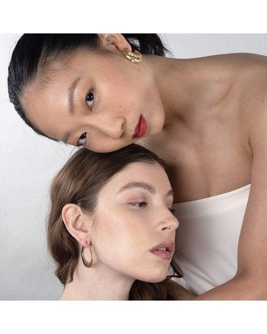Rare Matters Jewelry Metallic Curved Hoop Embrace Earrings
