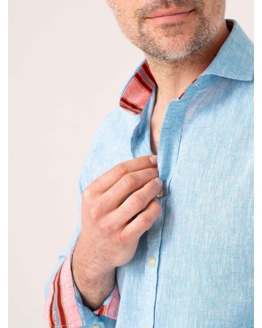 Koy Clothing Blue Anga Sky- Linen Shirt for men