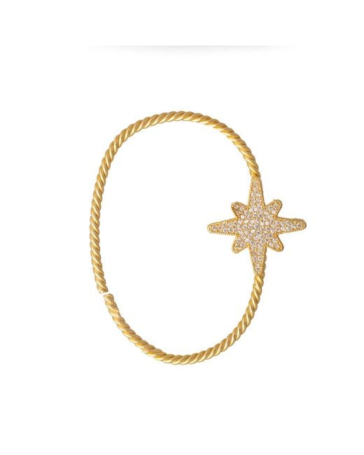 Ebru Jewelry Metallic North Star Sparkle Vermeil Unique Ear Cuff
