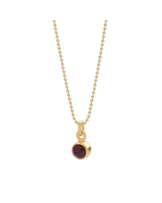 Nellou Jewellery Metallic Gem Dot Garnet Birthstone Necklace January Plated Sterling
