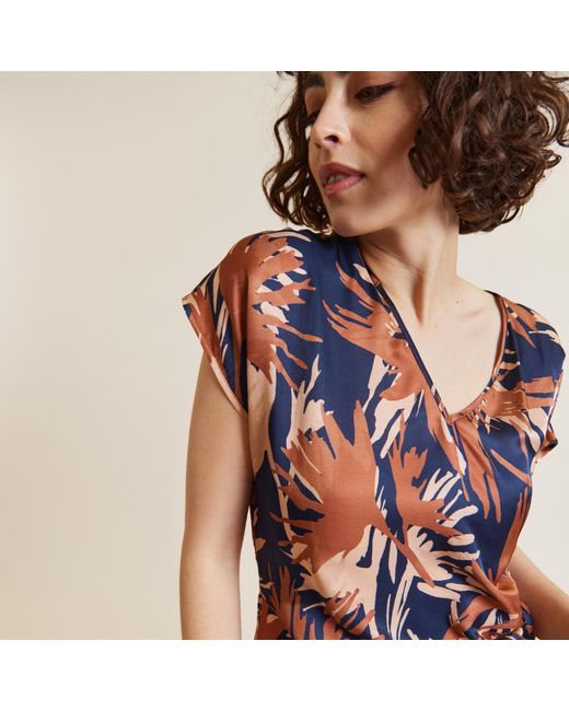 Me & Thee Black Hooray Henry Printed Silk Viscose Top