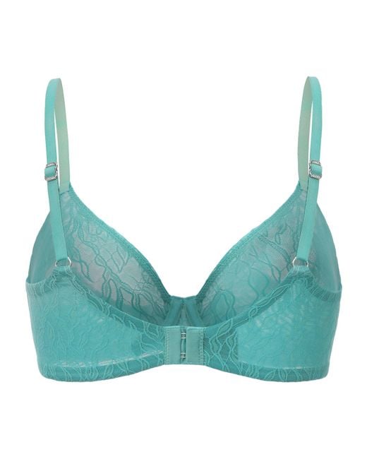 Amour D'agnette Blue Julie Molded Lace & Mesh T-Shirt Bra