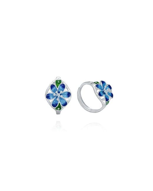 Far East Jewelry Blue Handmade Spring Fairy Ring & Enamel