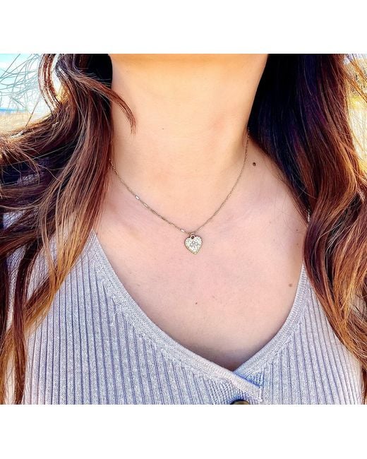 Olivia Le Metallic Bella Heart Pearl Necklace