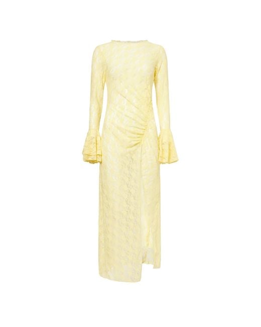 Amy Lynn Yellow Nola Lace Tunic Overlay Dress