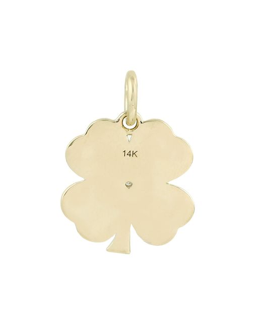 Artisan Natural 14K Diamond Four Leaf Clover Pendant